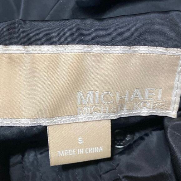 Michael Kors Women's Black Full Zip Drawstring Hoodie Hooded Rain Coat Jacket S - Picture 6 of 7